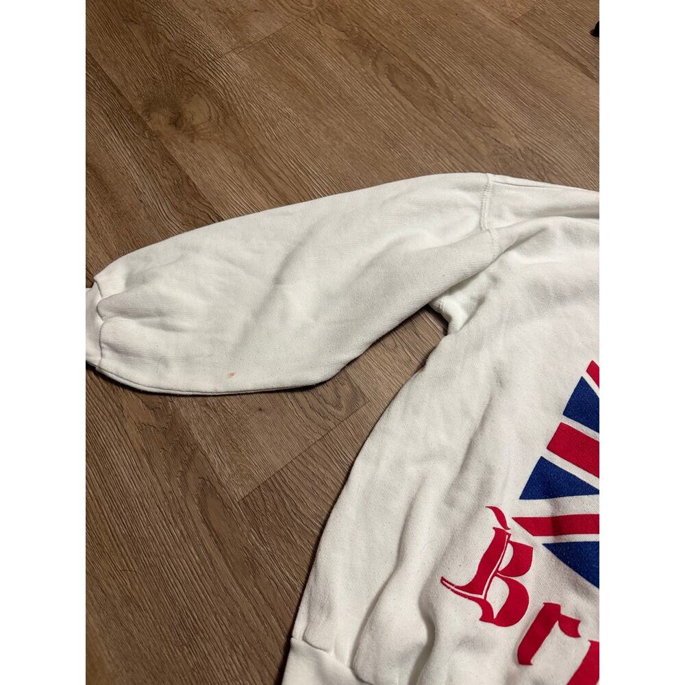 Vintage Great Britain Union Jack Crewneck White Made In Portugal Size Large - Picture 3 of 7